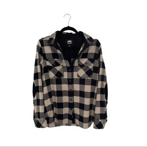 Root Women's Top Algonquin Flannel Plaid Cream and
Black Size Small